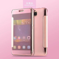 Калъф тефтер огледален CLEAR VIEW за Huawei Honor 7 lite NEM-L21 / Huawei Honor 5c златисто розов / rose gold